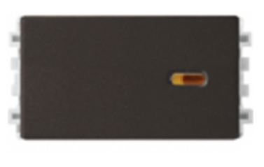 Công tắc 1 chiều 16AX, size S, màu đồng