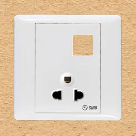 Ổ cắm đơn 3 chấu 16A với 1 lỗ